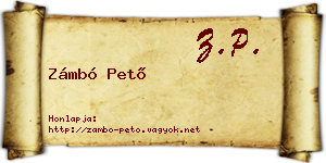 Zámbó Pető névjegykártya